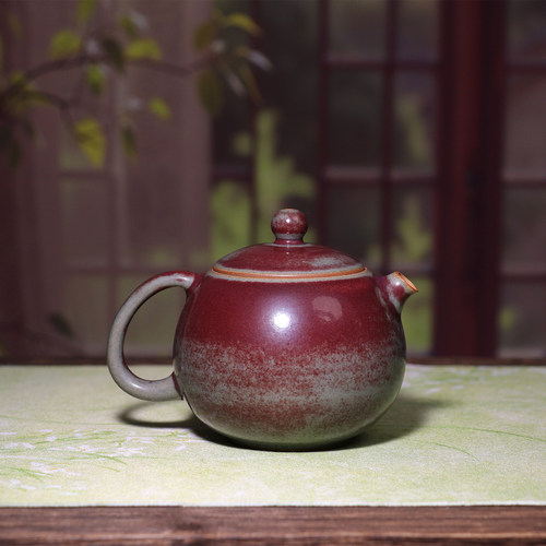 朱未来玉珠壶 神垕钧瓷炭烧原矿茶壶中式复古风陶瓷茶器礼盒装