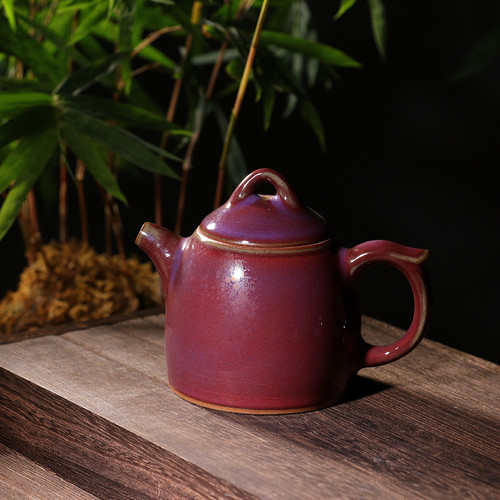 神垕钧瓷茶壶 中式复古风原矿高温原矿茶器茶壶礼盒装秦权壶