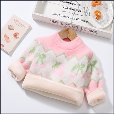 女童毛衣新款秋冬季加厚加绒中大童2025水貂绒儿童针织衫小童上衣