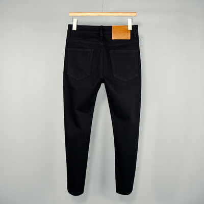 纯黑色防褪色九分牛仔裤男士四面弹轻奢莱赛尔百搭潮流修身小脚裤