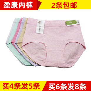 盈康女内裤1103纯色棉质彩纱舒适好穿1112棉质中腰中版弹力棉短裤