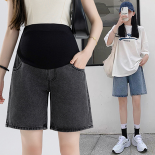 孕妇短裤夏季薄款外穿牛仔五分裤夏天大码阔腿裤子打底孕妇装夏装
