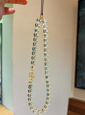 「大圆满」绿幽灵天然水晶手机链手机挂件