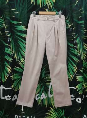 唯品尾货SM2全棉贴布高腰绣花锥子小脚长裤通勤春秋日系森女风