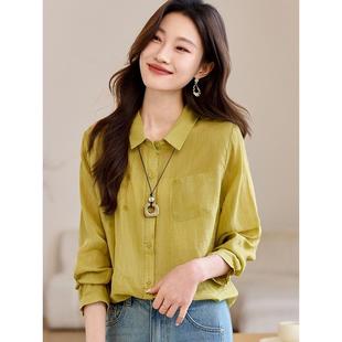 棉麻亚麻衬衫女秋装女款2025年新款爆款高端苎麻上衣时尚减龄衬衣