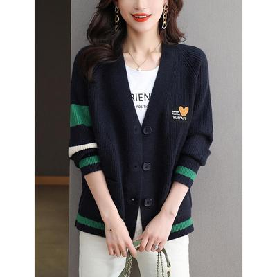 加码春季和秋季大码经典针织夹克的妇女2025初秋新热风格经典羊毛