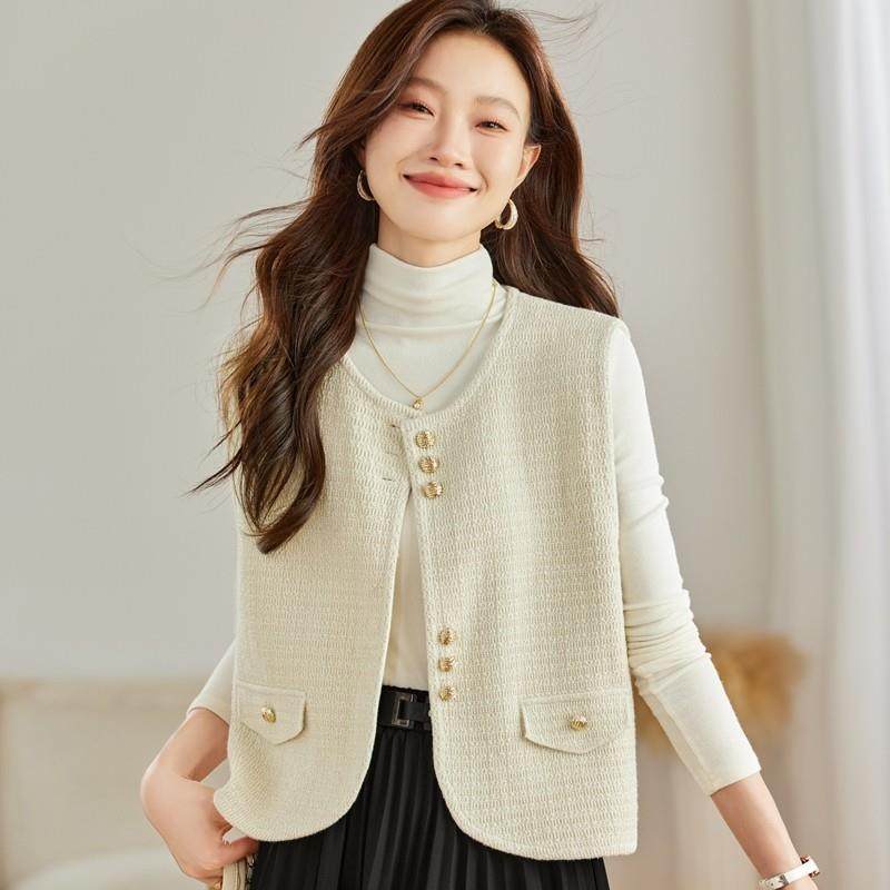 早秋小香风马甲女2024新款高级感毛衣背心坎肩春秋季针织上衣外穿