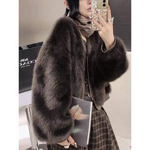 皮草外套女2025新款爆款小香风毛毛貂绒海宁皮毛一体年轻款时尚厚