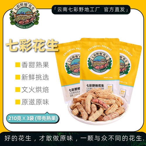 七彩野地花生 新产季新货云南七彩花生熟花生带壳 原味炒五彩花生 - 封面
