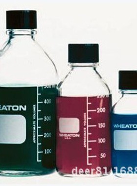 惠顿Wheaton W219820 无色透明带刻度培养基瓶 1000mL 带盖
