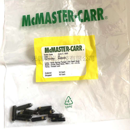 84995A69美国MCMASTER弹簧柱塞黑色氧化钢麦克马斯特国外库存加急