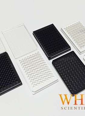 WHB 96孔黑色细胞培养板 黑底黑盖化学发光培养板 独立包装