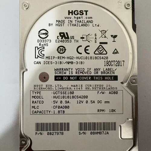 议价日立 1.8T SAS 纯日立 HUC101818CS420可维修