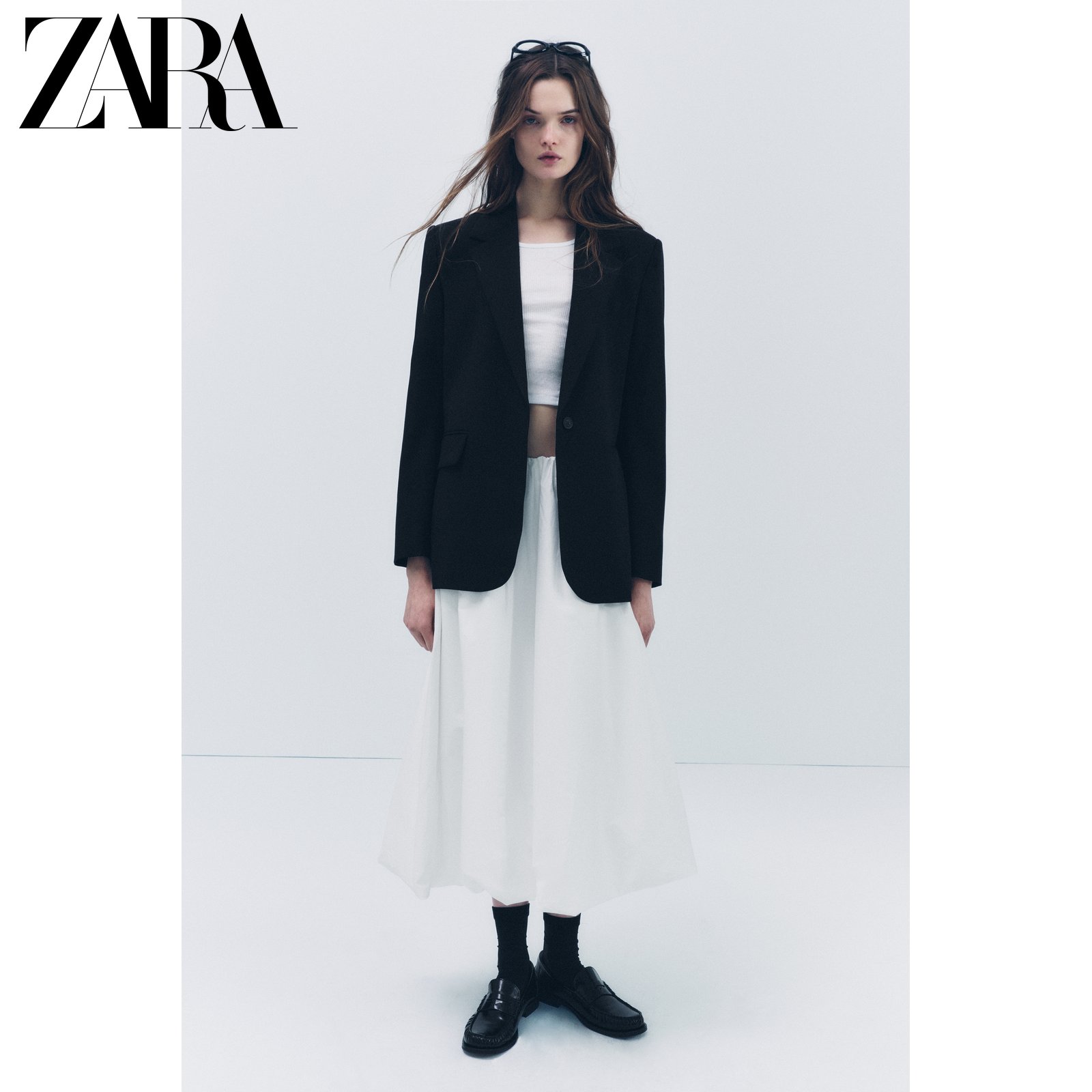 ZARA24春季新品 TRF 女装 基本款长袖西装外套 1255787 800