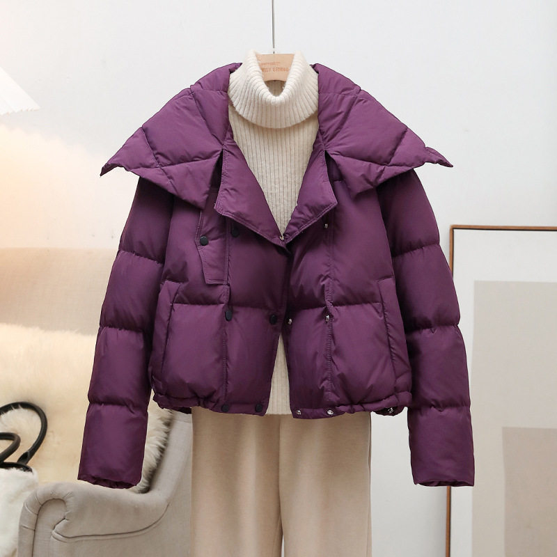 羽绒服女短款面包服冬季新款韩版加厚宽松显瘦大翻领时尚洋气外套