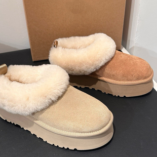 懒人厚底鞋 原皮料 4.5公分增高20mm超密超厚羊毛 雪地靴 新款