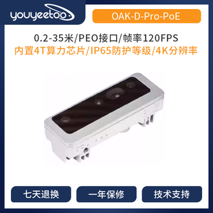 【OAK中国】[OAK-D-Pro-PoE]结构光人工智能双目深度相机POE供电