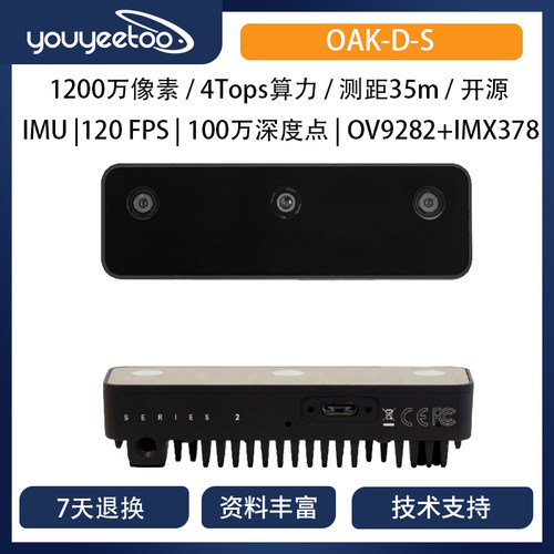 【OAK中国】[OAK-D-S2]人工智能双目深度相机OpenCV AI Kit高帧率