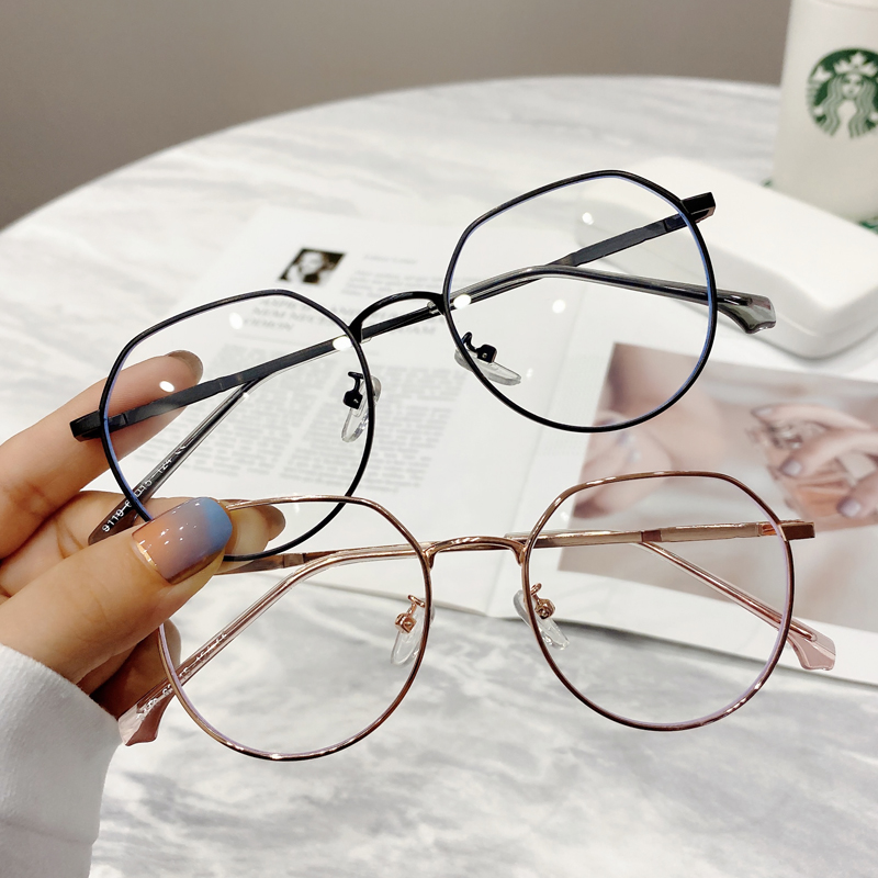 防辐射眼镜女抗蓝光眼睛近视男网红款平光眼镜架韩版潮无度数