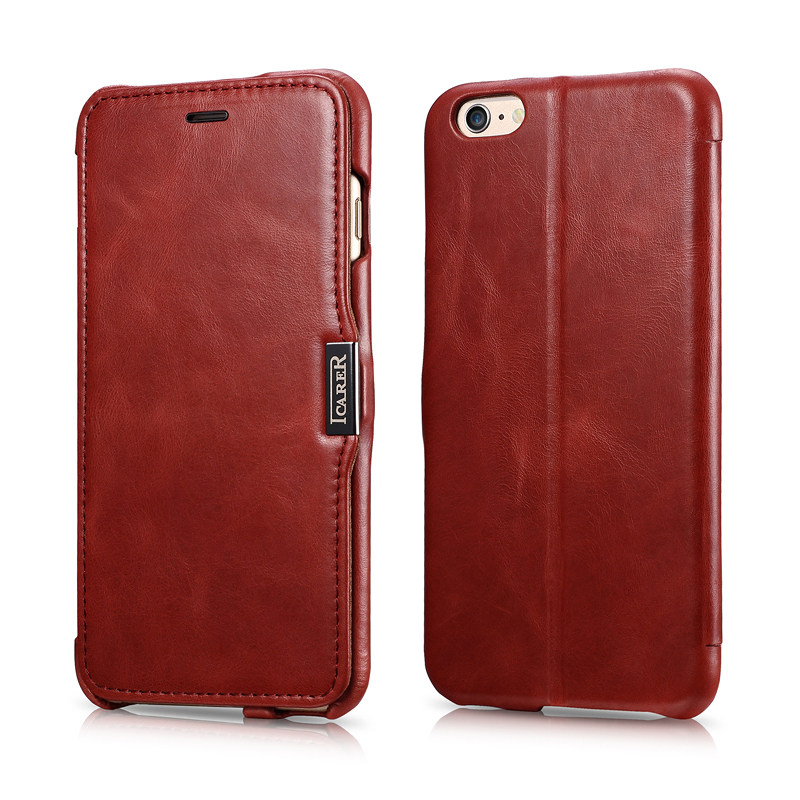 iCarer Vintage Series Side Open Handmade Genuine Cowhide Leather Case Cover for Apple iPhone 6S Plus/6 Plus & iPhone 6S/6