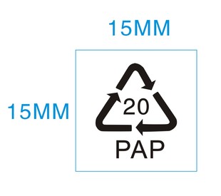 30元 2340个 PAP20纸张可回收循环标贴 小号出口纸箱用环保标识贴