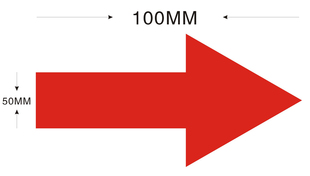 30元 100个 5CM 管道流向标识贴红色箭头贴气体方向指示标签贴10