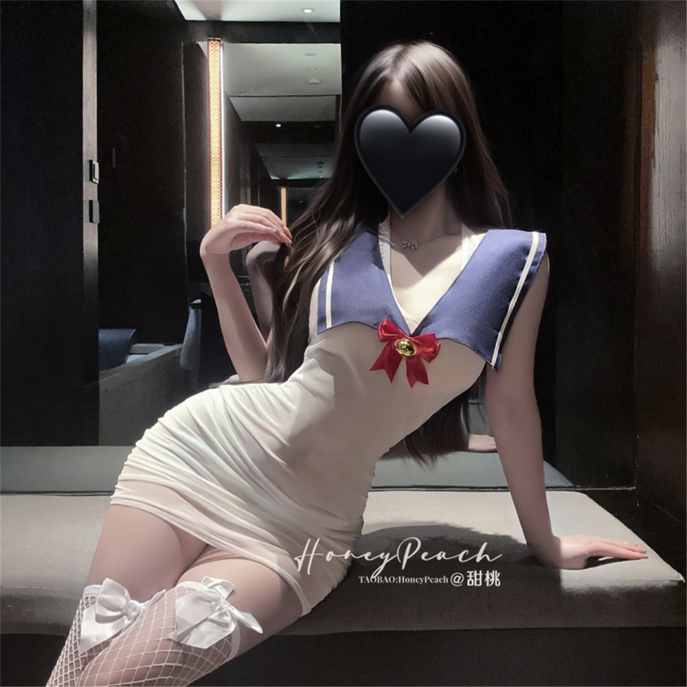 HP：甜欲水手*学院风海军领制服连衣裙女仆性感v领包臀短裙水手服