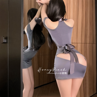 HP：春风荡漾*性感秘书装显身材诱人挂脖制服免了脱包臀裙女睡裙