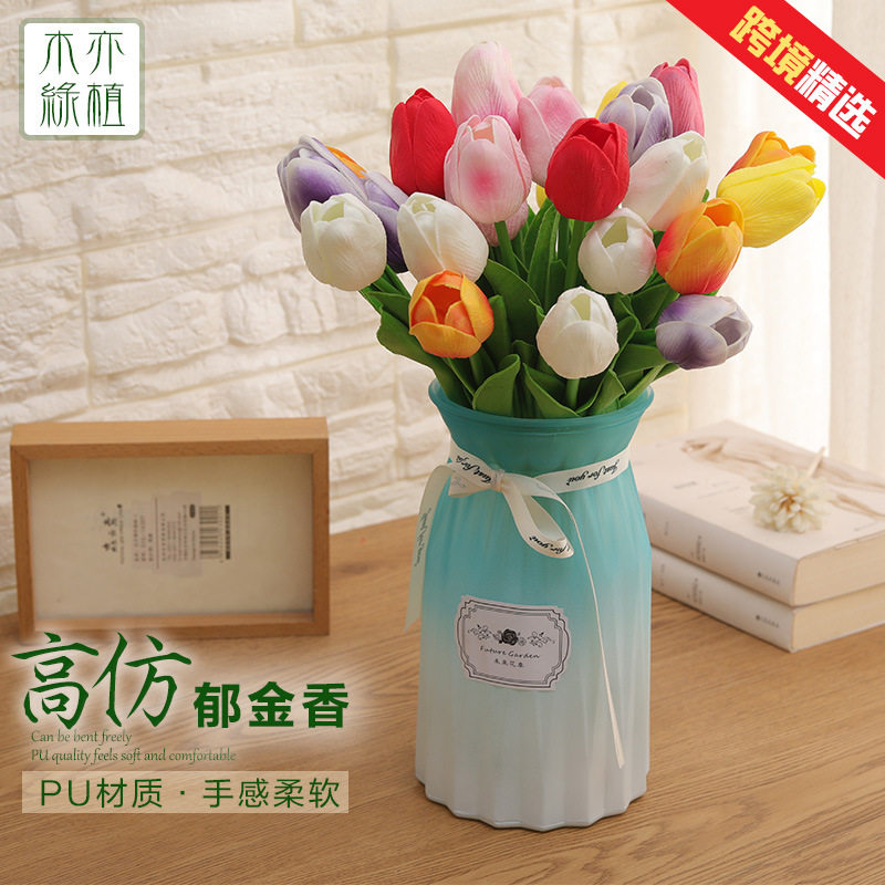 仿真PU仿真假花卉跨境婚庆花束家