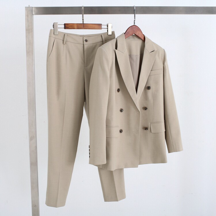 (特价清仓)春秋季双排扣西装套装女高端控通勤ol职业装西服