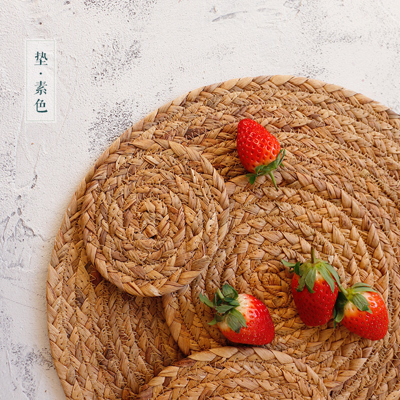 葫芦草垫丨自然纯手工草编隔热防烫垫原材餐桌垫防滑盘碗锅杯垫子,餐饮具,餐垫,淘宝优惠券,粉丝福利购,淘宝优惠卷