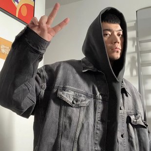 FOG GFKC复线ESSENTIALS男士美式潮牌秋冬季黑色休闲牛仔夹克外套