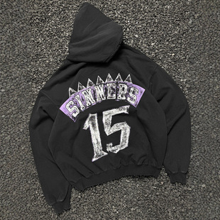 SM SAINT MICHAEL FOG多伦多猛龙队联名限定美式做旧连帽男生卫衣