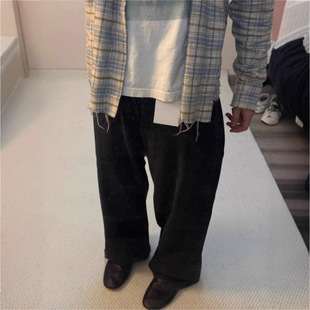 VIBE ACW1981M纯黑牛仔裤纯黑色宽松休闲简约基础通勤牛仔裤男