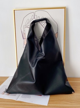 VIBE ACW简约高级感黑色三角包饺子包ins女士托特包单肩包通勤包