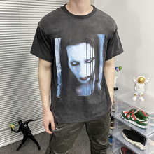 VTG VinTage玛丽莲曼森复古美式宽松FOG高街水洗做旧男短袖T恤潮