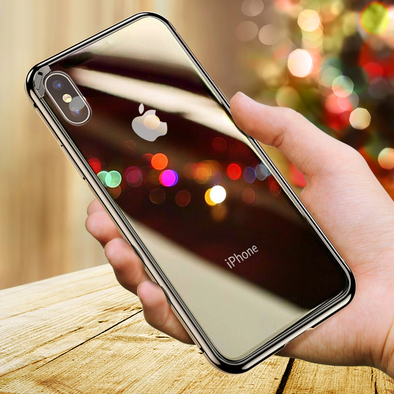 Mini¿Û¶¶Òô Æ»¹ûxÊÖ»ú¿Çiphonex½ðÊô±ß¿ò³±ÅÆÅ®Ð¿îÄв£Á§iphone X·Àˤ8xÉ¢Èȳ¬±¡¸öÐÔÍøºìÅ®ipx͸Ã÷È«°üͬ¿î