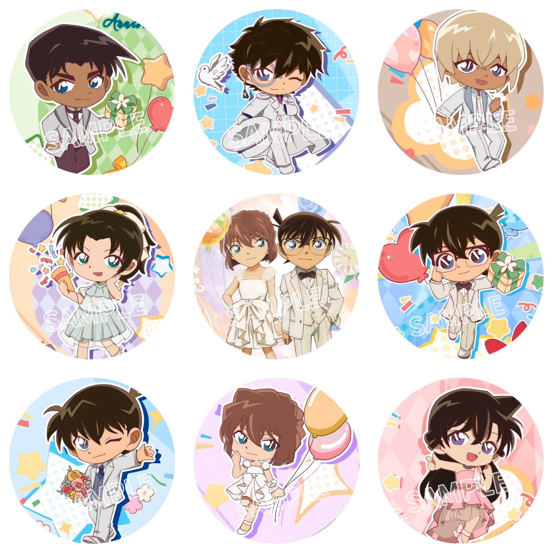 名侦探柯南周边Q版徽章吧唧工藤新一基德灰原哀动漫周边谷子挂饰