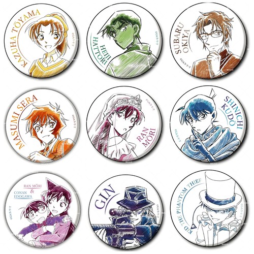 柯南（彩铅系列）吧唧徽章新一毛利兰怪盗基德二次元动漫周边谷子
