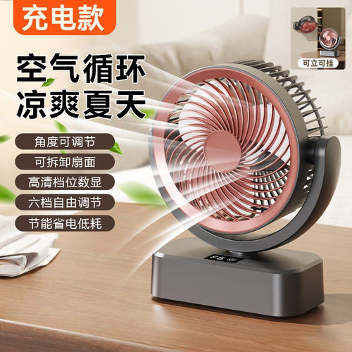多功能角度可调节桌面壁挂两用空气循环扇自动摇头风扇F668