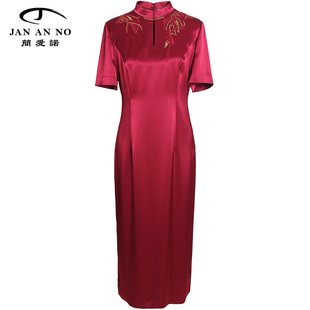 简爱诺专柜礼服真丝新中式 喜庆旗袍连衣裙夏J2210176LQ JAN