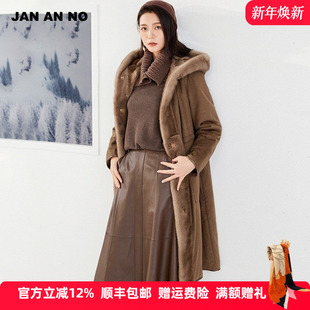 简爱诺骆驼绒保暖水貂毛皮内胆尼克服外套冬J2360163NK JAN