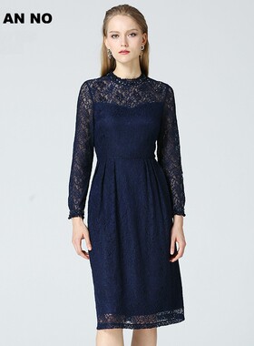 简爱诺女装春季新款气质蕾丝连衣裙高腰中长款裙子J860007LQ