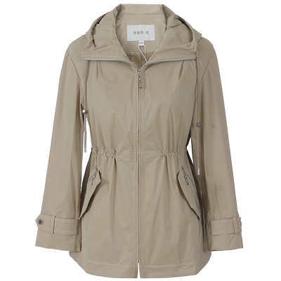 简爱诺卡其色风衣外套