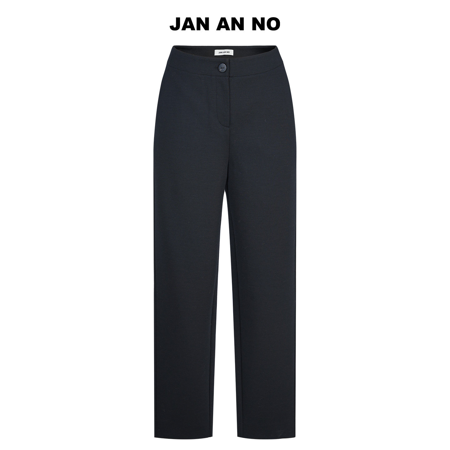 JAN AN NO简爱诺黑色绵羊毛长裤女士秋冬新款直筒裤子J2560288DK