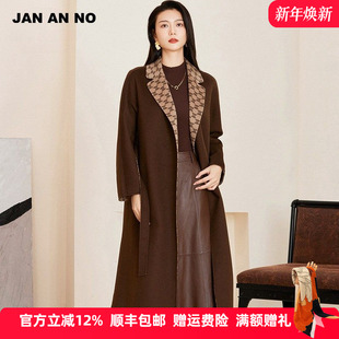 气质中长款 JAN 简爱诺经典 绵羊毛外套毛呢大衣春JA094623DY