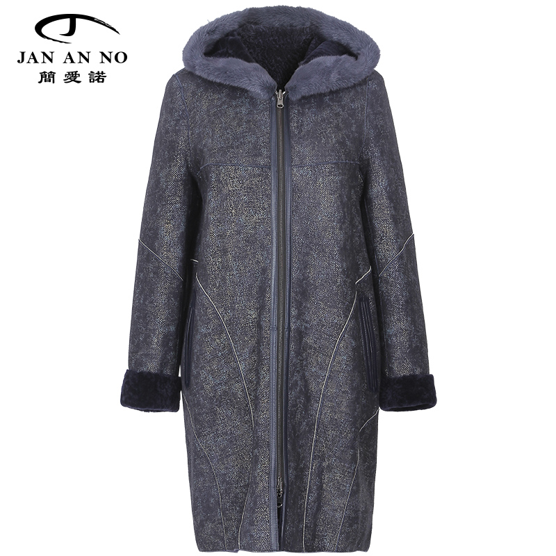 简爱诺专柜水貂毛皮帽加厚外套