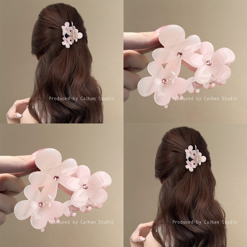 樱花季~春日氛围感醋酸花朵抓夹
