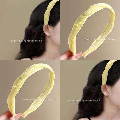 夏诺奶油~鹅黄小清新麻花发箍