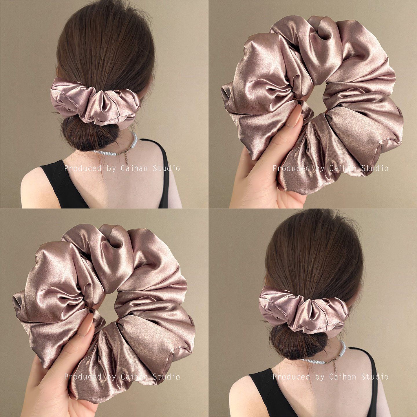 流光豆蔻~法式仿真丝大肠发圈